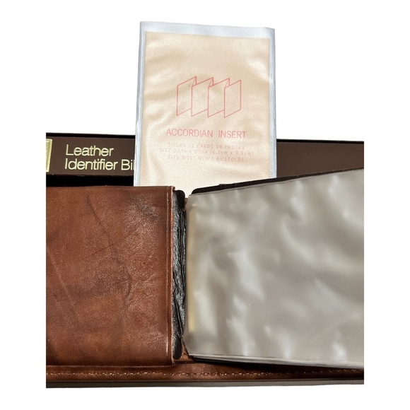 Vintage Amity ID Leather Bass Fish Mens Billfold Wallet - New Old Stock - Picture 5 of 9